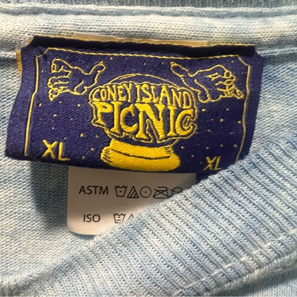 Coney Island Picnic Blue Tie-Dye Long Sleeve Graphic T-Shirt - Size XL - Picture 3 of 8